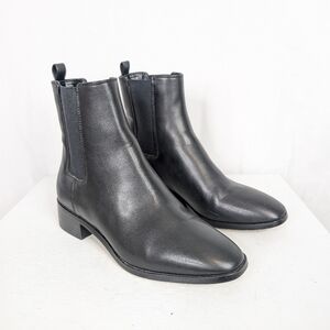J. Crew BT277 Black Faux Leather Chelsea Boots Size 9.5